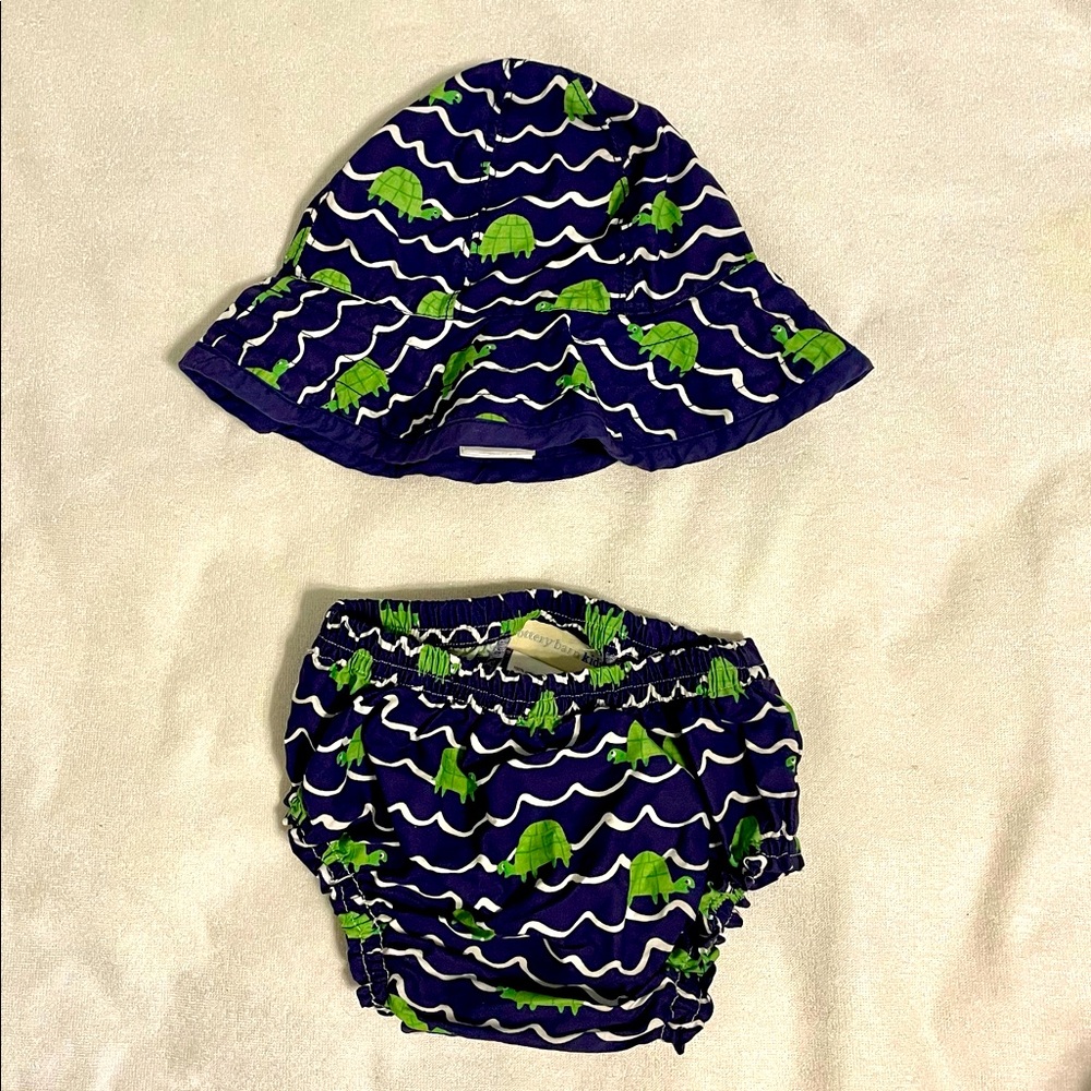 Pottery Barn Kids cotton Diaper Cover and Hat